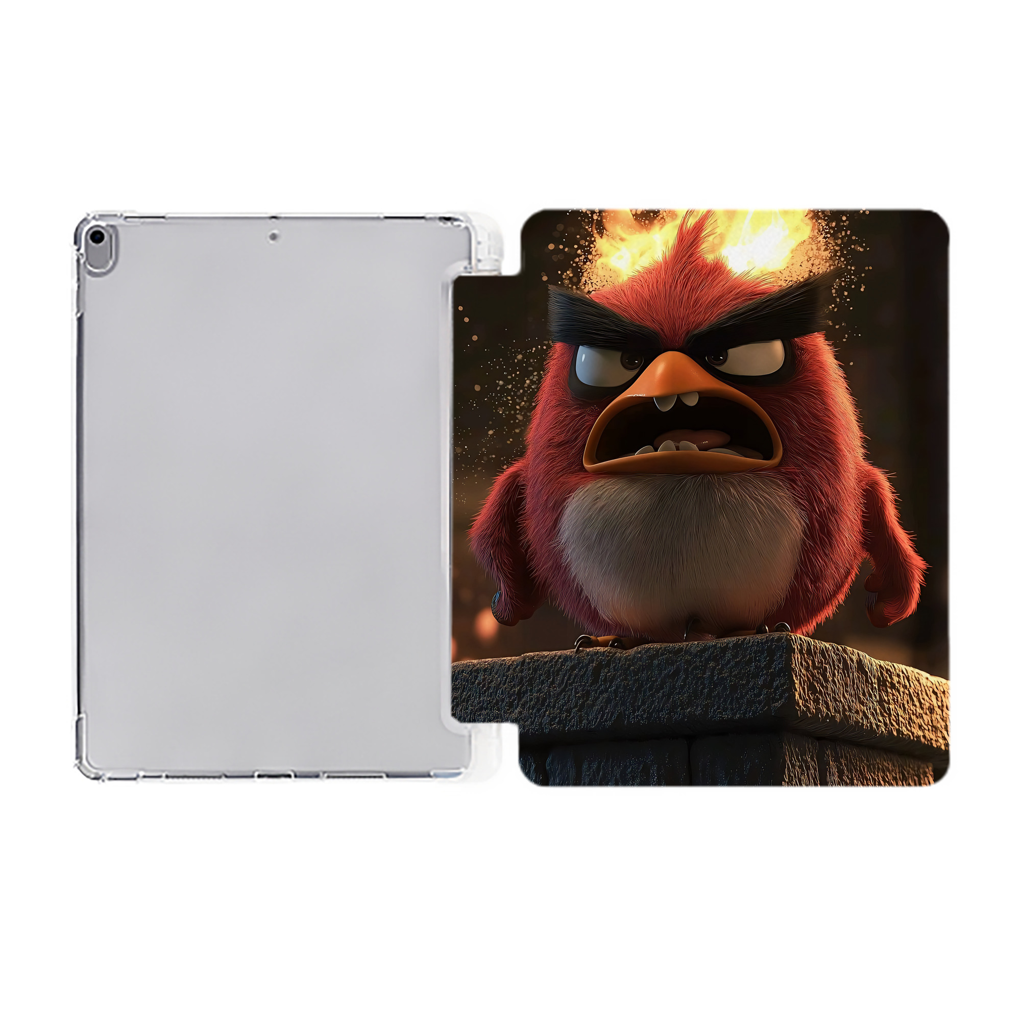 （画像用） Angry Birds アングリーバード IPad ケース ペン収納付き 三つ折りスタンド PUレザー×シリコン 対応機種9.5/10.5/10.9インチ